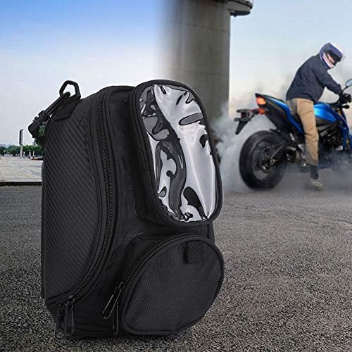 Miniatura 4 de Aramox Bolsa de tanque de motocicleta, bolsa magnética universal, bolsa de sillín de motocicleta con correa