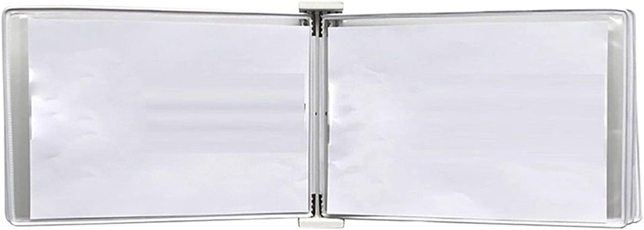 Wall Mounted File Holder for A3 Documents, 10 Pockets Display Folder, Gray, 16.53 x 11.69 Inches