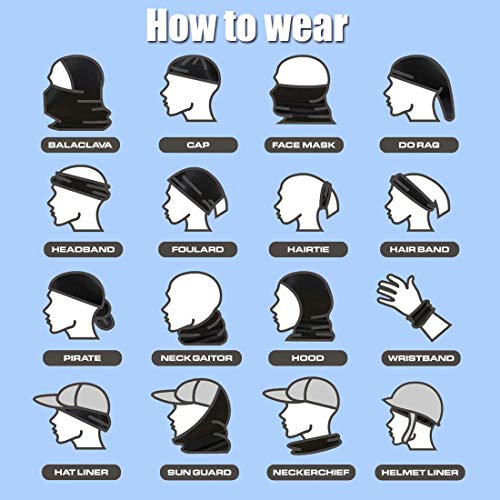 [Pacote com 6] Pulseira unissex com proteção solar UV para o rosto, tecido reutilizável, meia máscar