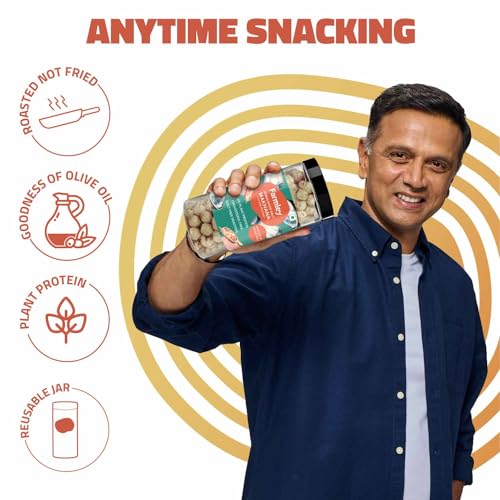 Image of Farmley Roasted and Flavoured Himalayan Salted Makhana I Namkeen & Puffed Snacks | Healthy Snack | Cholesterol & Gluten Free | Rich In Protein & Fiber | Roasted In Olive Oil - 77g Each (Pack of 6)