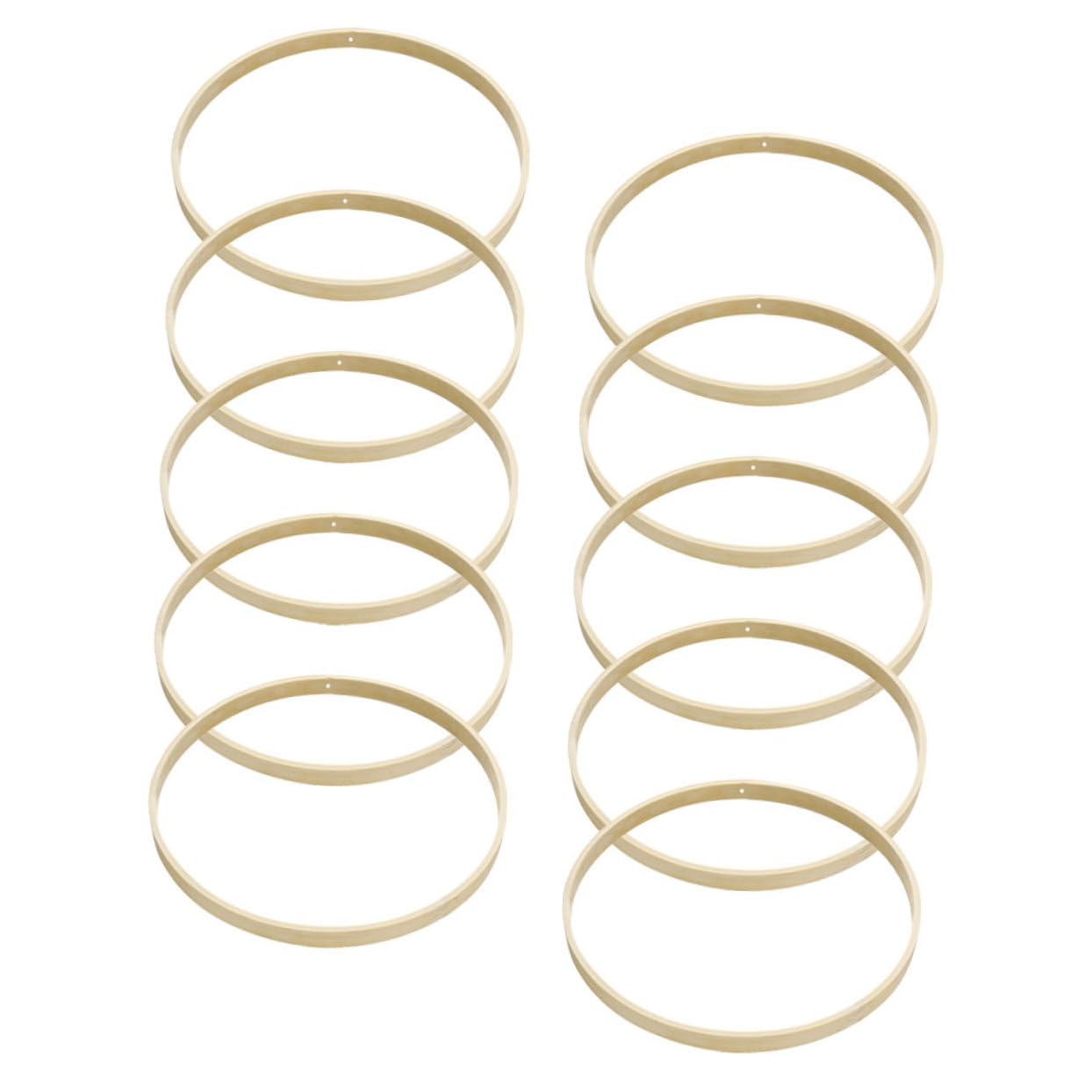 Aros de bambú para manualidades juego de 10 piezas de madera decorativa pulida