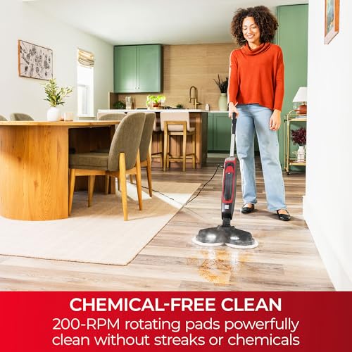 Image of Kenmore SM2070 S300 Series Steam Spin Mop for Scrubbing and Sanitizing | 2 Modes, XL Water Tank, Swivel Steering, LED Headlights, Powerful Corded Steam Cleaner for Floor Cleaning, Hardwood and Tile