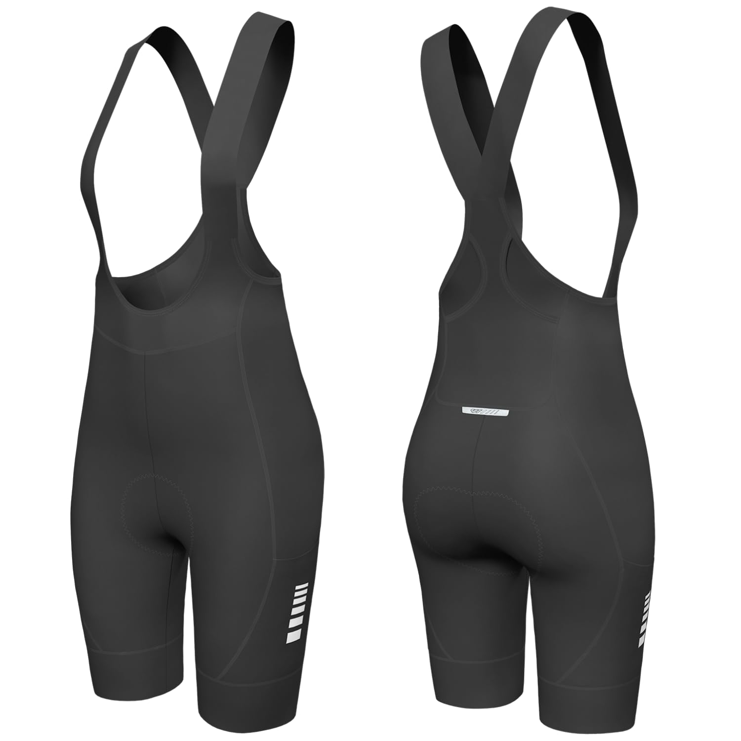 Wulibike Radlerhose Damen Gepolstert mit träger Elastische Frauen TräGerhose Fahrradhose Atmungsaktive Fahrradbekleidung 3 Staschen Rennrad Und Bike MTB