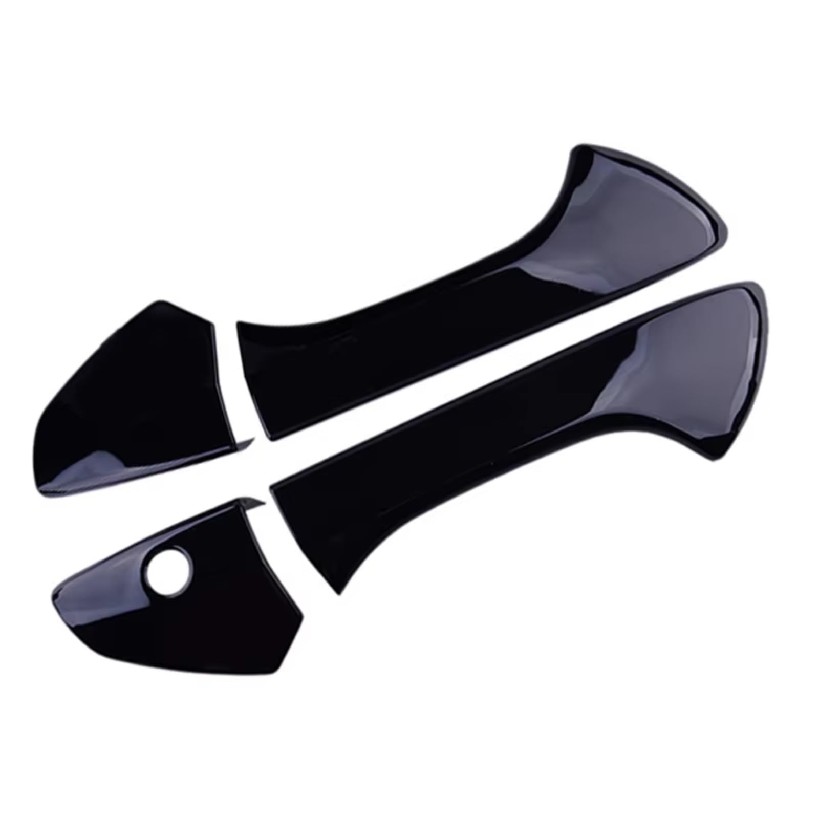 JJRFVBGT Door Handle Trim Compatible with Accord Coupe 2008 2009 2010 2011 2012 ABS Front Left Right Glossy Black Car Exterior Door Handle Housing