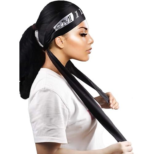 Satin Edge Laying Scarf Wrap for Hair Wig Wrap Grip Band 58 X 3 Inches for Women Lace Frontal Wigs Makeup Facial Sport Yoga (1pcs)