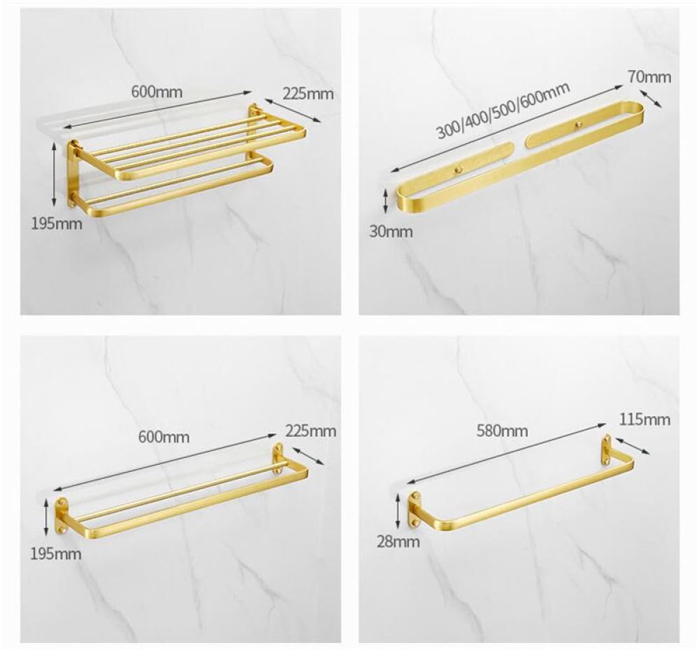 Juego de accesorios de baño cepillados, estante esquinero, soporte para papel higiénico, soporte para cepillo de inodoro, estante cuadrado, kit de accesorios de baño