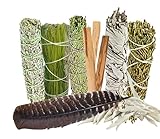 HIER bekommst Du ALLES in EINEM Räuchersortiment mit Salbei + Beifuß + Wacholder (Juniper) + Sweetgras + Sage + Palo Santo + Zeder + Feder zum räuchern (Räucherfeder ca. 20-25cm).