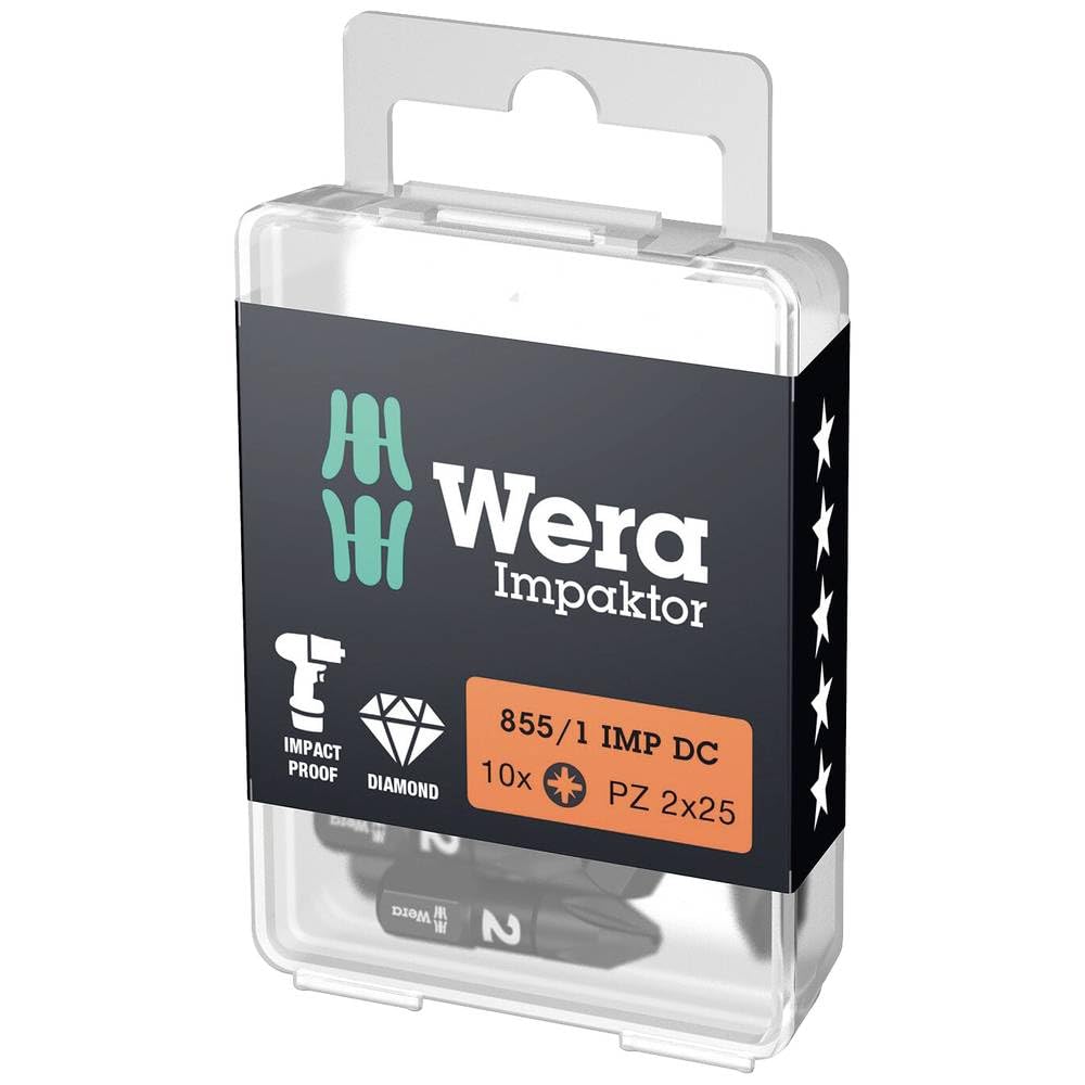 Wera 05057622001 855/1 25 mm PZ3 Impaktor Bit śrubokręt - 10 sztuk