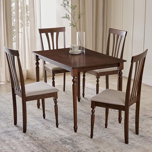 Image of Home Centre | Helios Franklin | Fabric | 4 Seater Dining Table Sets | Walnut | 1 Table with 4 Chairs | 1 Year Warranty