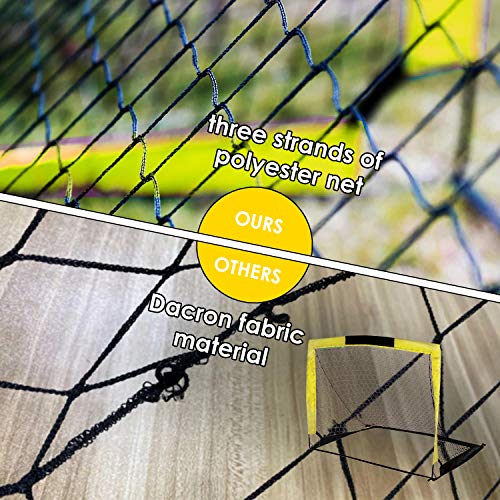 INTEY Soccer Goals, Set of 2- Size 4\'x3\' Portable Foldable Soccer Nets with Carry Bag for Games and Training for Backyard for Kids and Teens