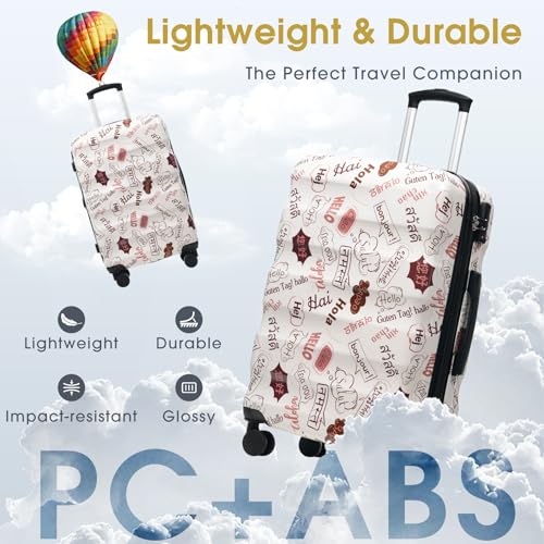 Merax 24 Inch Expandable Checked Luggage Lightweight Glossy Hardshell PC+ABS Medium Suitcase with Spinner Wheels TSA Lock for Short Vacations4