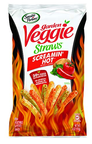 Sensible Portions Garden Veggie Straws Screamin' Hot, 6 oz, Pack of 6