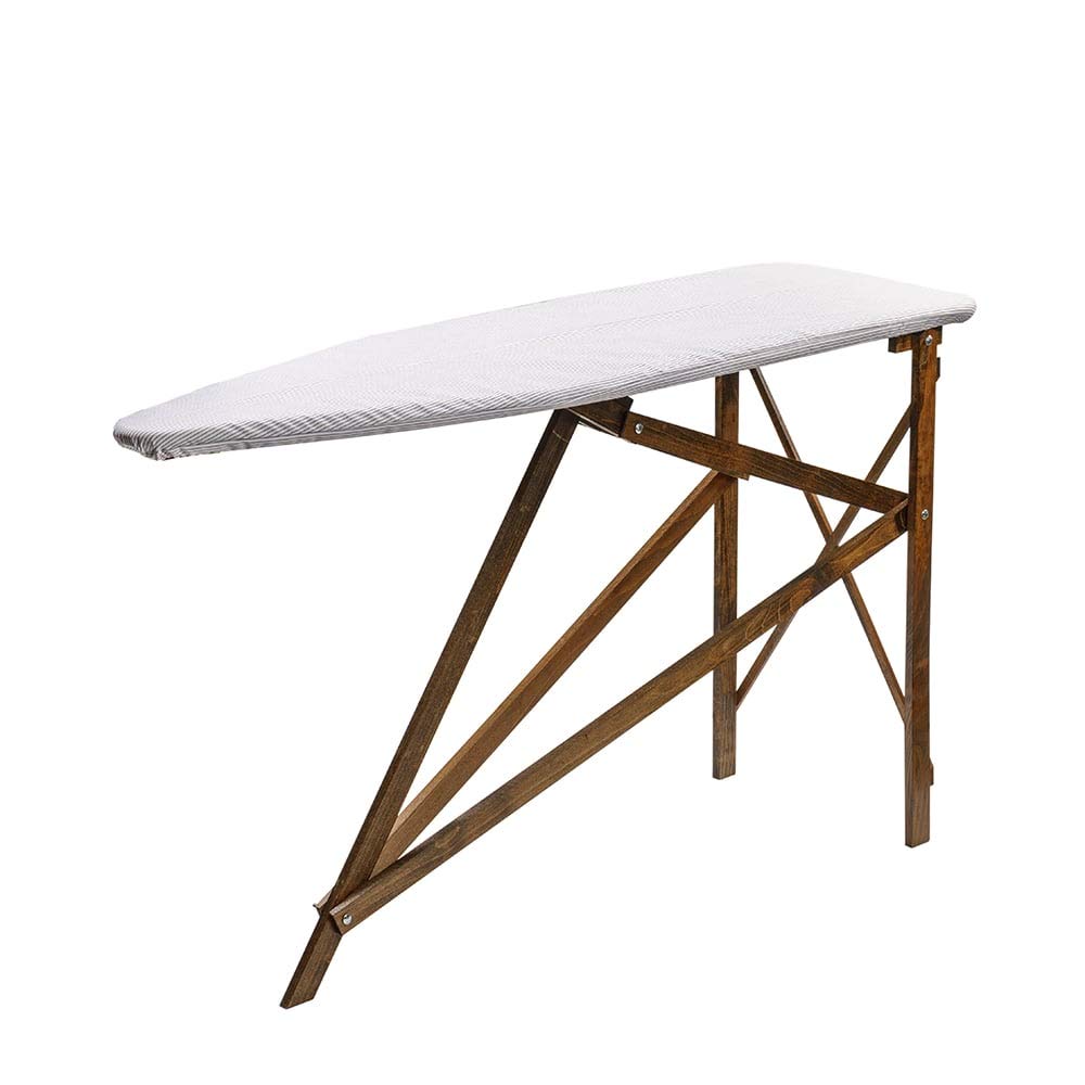 Lehman's Folding Wooden Ironing Board, Amish Made with Ironing Board Pad and Cover, Dark Finish