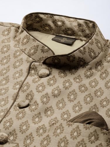 Image of VASTRAMAY Men's Banarasi Brocade Slim Fit Jodhpuri | Handcrafted Ethnic Outfit with Mandarin Collar