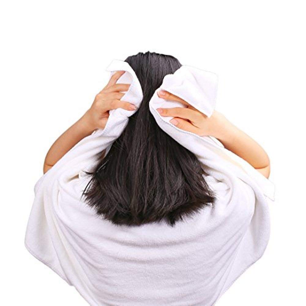 DIVINE OVERSEAS Saloon Towel/Large Hand Towel/Large Gym Towel GSM 400, Material 100% Cotton - Pack of 1 Piece, 22" x 44" (55 CM X 110 CM), White Color 2