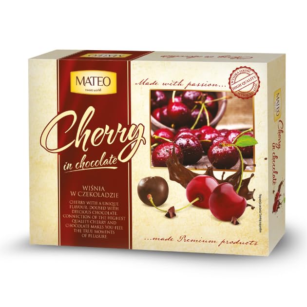 MATEO Chocolates-Covered Cherries – Delicious Chocolates Covered Fruit with Rich, Smooth Chocolate Coating - Enjoy the Delightful Blend of Chocolate Cherry Candy for Every Occasion - 200g