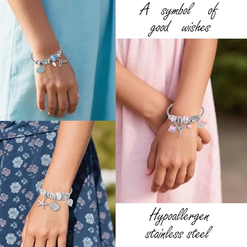 Charm Bracelet for Girl Stainless Steel Beads Cute Charm Bracelet Friendship Giftsfor Girl4