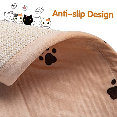 Nobleza Kratzmatte Katze, Kratzteppich Sisal für Katzen, Natürliche Katzenkratzbretter schützt Teppiche und Sofas (45x34cm, Braun) - 7