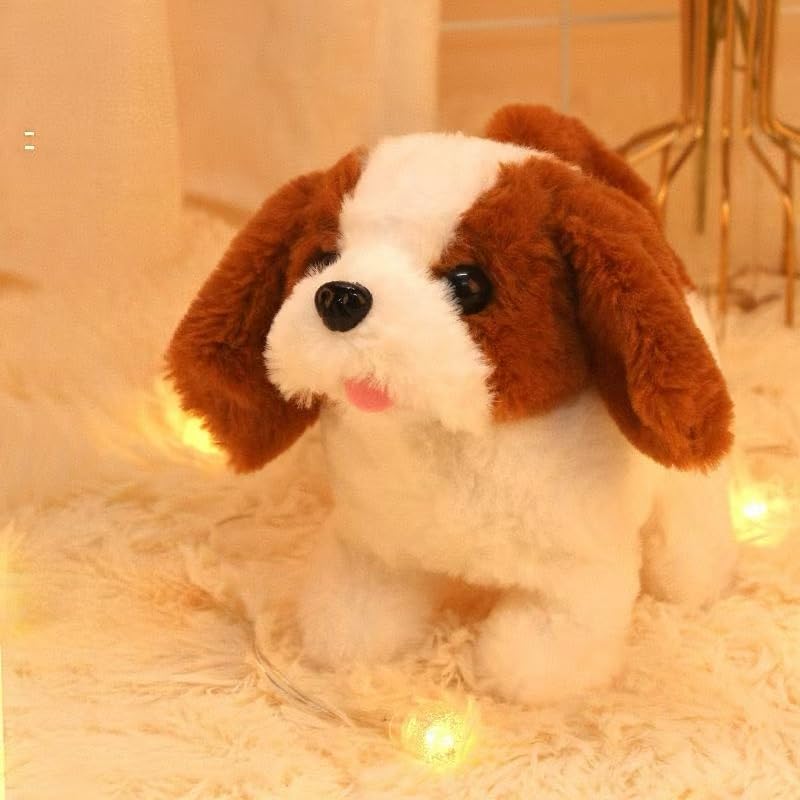 ggcyifeiPlush Interactive Toy, Electronic Pet, Plush Husky Dog Toy, Interactive Pet Dog, Plush Corgi Dog Toy, Can Walking, Barking, Tail Wagging, Stretching