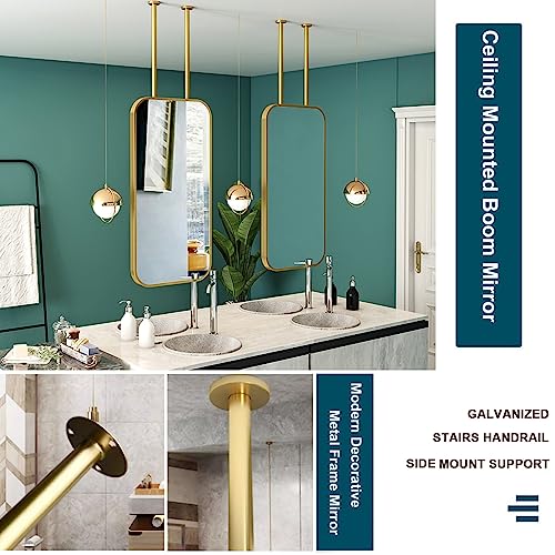 Miroir de courtoisie de plafond doré aux finitions soignées