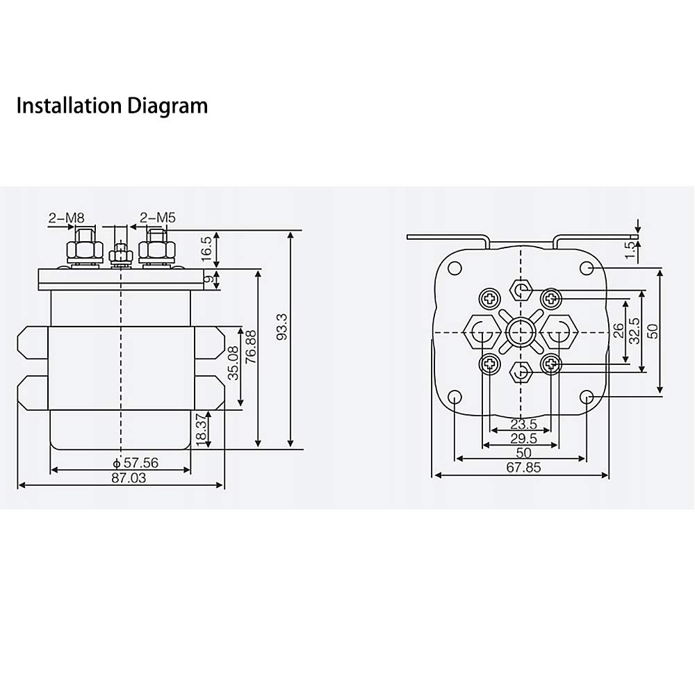 ATO 500A DC Contactor, Single Pole, 12V/24V/48V,for Battery, Rectification Power Supply, Pump Motor and Electronic Vehicles. (24V)