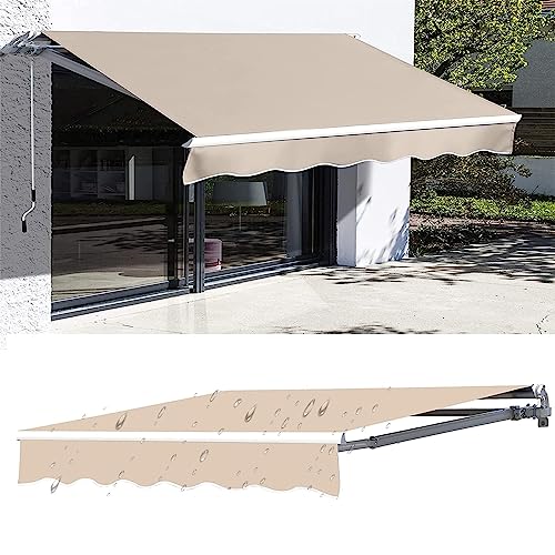 Générique Housse de Protection pour Store rétractable, Toile de Protection Robuste pour terrasse, auvent en Polyester résistant aux UV, 39 Tailles Disponibles (Beige, 2,4 x 2,1 m)