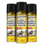 Spectracide Foaming Wasp & Hornet Killer, Blanketing Foam Kills by Contact, 14 Ounces, 3 Pack