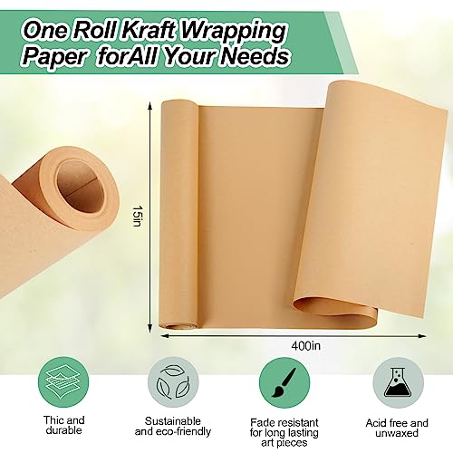 Phinus NPBZZ-001 15 Inch×400 Inch Brown Paper Roll thumb #1