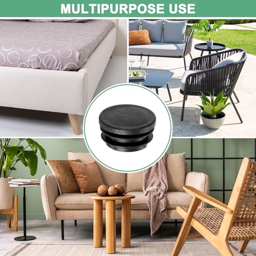 Image of M METERXITY 20 Pack Round Plastic Plug, OD 1.3 inch Furniture Tube Inserts Pipe Hole End Caps for Tubing Post /Glide Insert for Pipe Post /Table Chair Leg /Metal Tubing /Fence [Black]