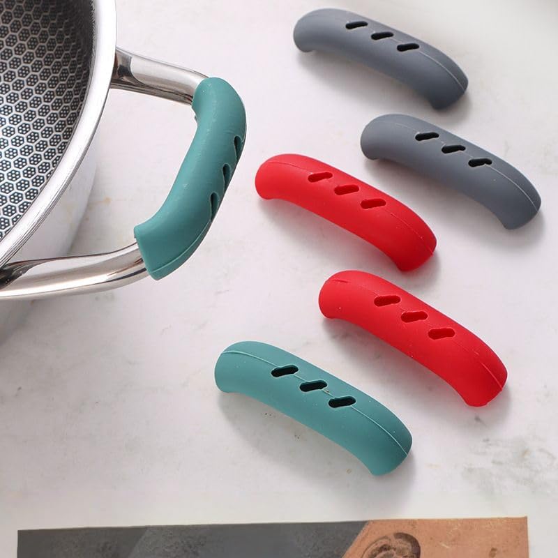 6 Pack Silicone Pot Handle Covers, Heat Resistant Pan Handle Holders for Cookware, Anti-Slip and Easy Grip