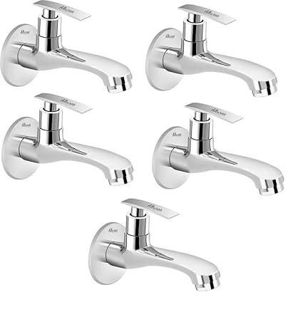 Alturas Passion Brass Long Body Bib Cock Tap with Wall Flange- Set of 5