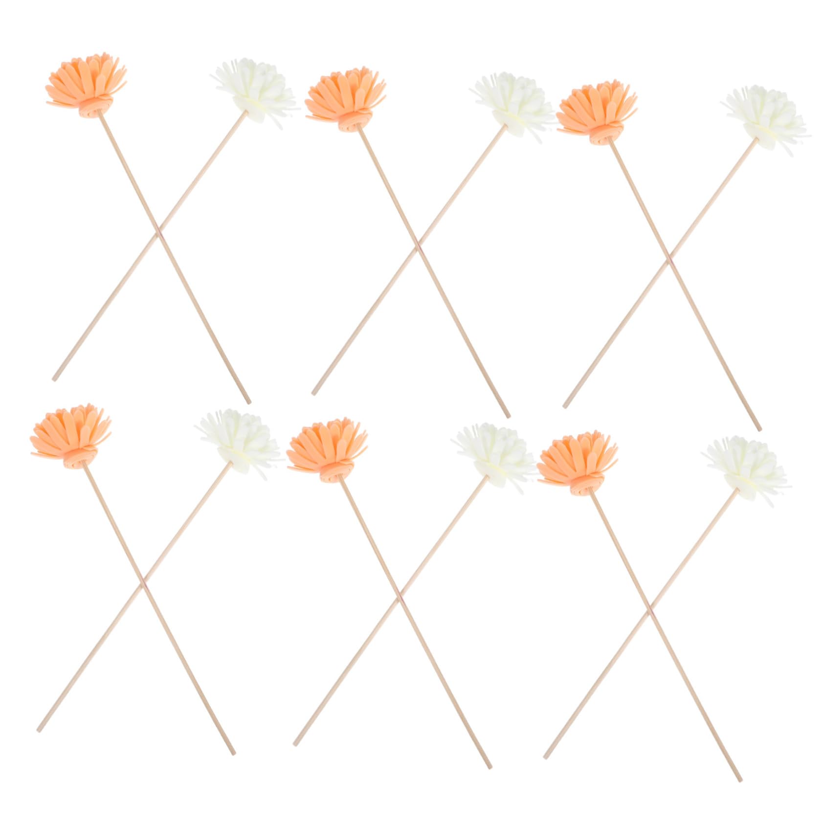 FOMIYES 12pcs Rattan Diffuser Sticks with Realistic Flower Design Flameless Home Fragrance for Office Bathroom and Hotel Decor