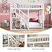 Kinderbett Etagenbett 140x200, Hochbett 140 x 200 mit Treppe, Staurau, Gitter und Rausfallschutz, Hochbett für 2 Kinder, Jugendhochbett mit Lattenrost, Kiefer, Ohne Matratze (Weiß A01, 140x200)