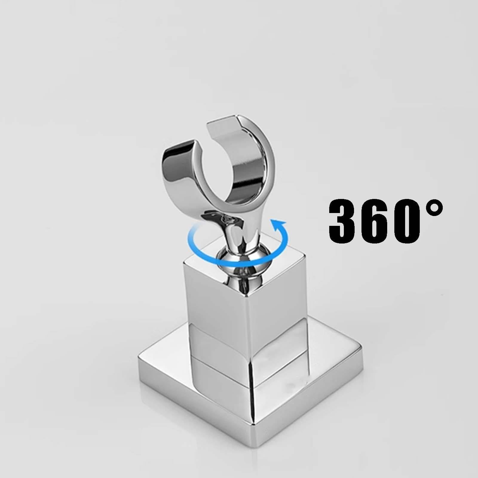 Soporte Ducha Pared Cuadrado Soporte Alcachofa Ducha Latón Soporte Ducha Rotación de 360° Soporte de Ducha Instalación de Perforación Soporte para Ducha Enchapado Soporte Ducha Barra