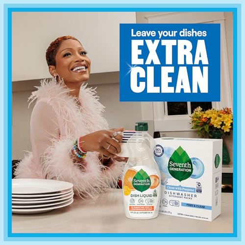 Image of Seventh Generation Power+ Dishwasher Detergent Packs Fresh Citrus scent 1 for sparkling dishes Dishwasher tabs 70 count (Pack of 2)