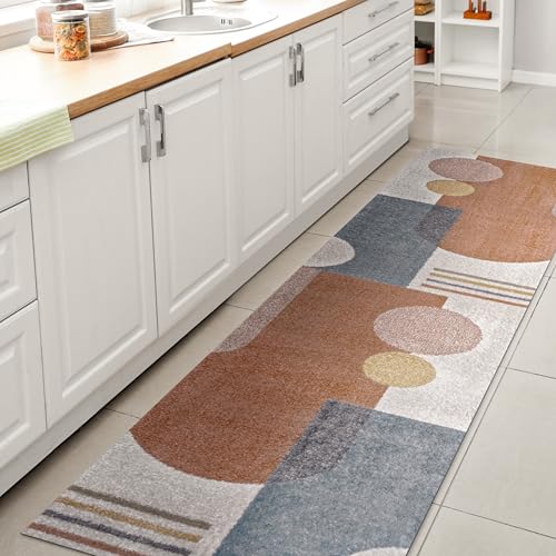 JONATHAN Y Machine Washable Cream/Multi Runner Rug 2X8 ft, Slinger Modern Contemporary Collage for Living Room, Bedroom, Kitchen, Office, Easy-Cleaning, Pet-Friendly, Non-Shedding WSH306A-28