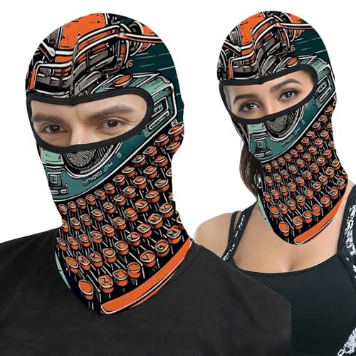 Balaclava tipo pasamontañas impresa para hombres y mujeres, mascarilla térmica para cara, protección contra frío para motocicleta, esquí y actividades al aire libre miniatura 1