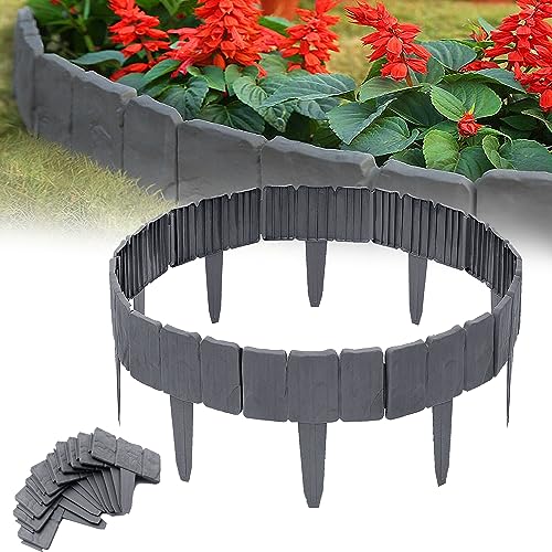 CEEDIR Rasenkante Steinoptik Beeteinfassung und Beetumrandung Kunststoff 2,5M Anthrazit, 10 Stück, Garden Border aus Polypropylen, Mähkante, Palisade, dekorativ für den Garten, 1 Element LxH: 25x23cm CEEDIR Rasenkante Steinoptik Beeteinfassung und Beetumrandung Kunststoff 2,5M Anthrazit, 10 Stück, Garden Border aus Polypropylen, Mähkante, Palisade, dekorativ für den Garten, 1 Element LxH: 25x23cm
