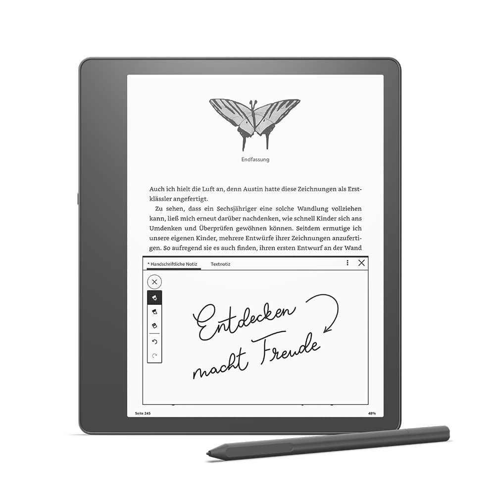 Zertifiziert und generalüberholt Kindle Scribe, der erste Kindle mit Schreibfunktion, mit 10,2-Zoll-Paperwhite-Display mit 300 ppi, mit Premium-Eingabestift | 32 GB