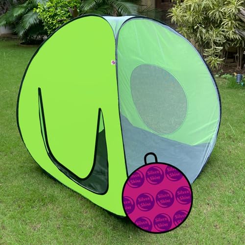 Image of Play House Foldable One Side Round Tent House for Kids Lightweight and Portable |Foldable Tent House for Kids Activity Indoor Outdoor |Play Tent House for Multi Purpose| Play Tent House (Green-2)