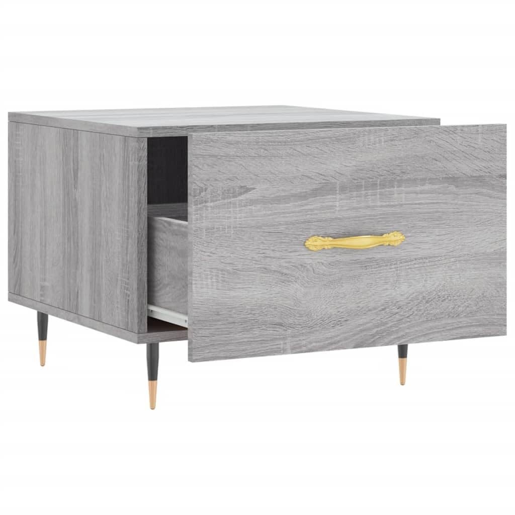 Homgoday Tavolino da caffè Sonoma grigio 50 x 50 x 40 cm, in legno ingegnerizzato, tavolino da tè per soggiorno, sala ricevimenti degli ospiti, camera da letto e ufficio, tipo 4