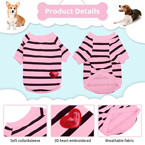 T-shirt rayé pour chien protégeant la peau des petits chats en été et printemps - 3