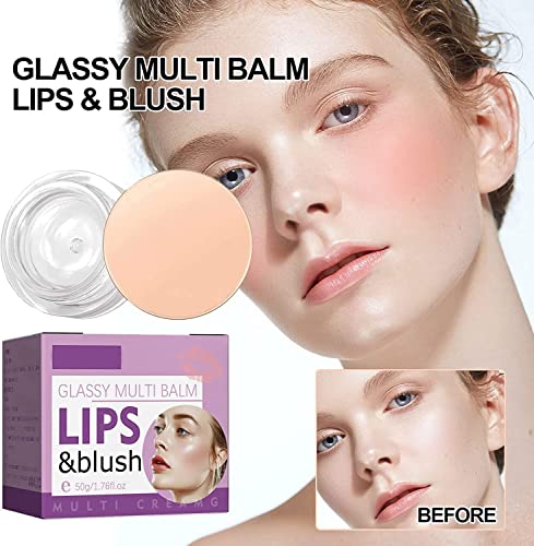 Clear Blush Color Changing, Face Color Change Powder Blusher Moisturizing Cream, Multi-Use Waterproof Blusher For Cheeks & Lips, 50g (1pcs) - Image 3