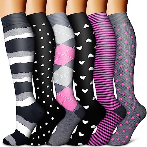 Image of Copper Compression Socks for Women & Men (6 pairs) - Best Support for Nurses, Running, Hiking, Recovery
