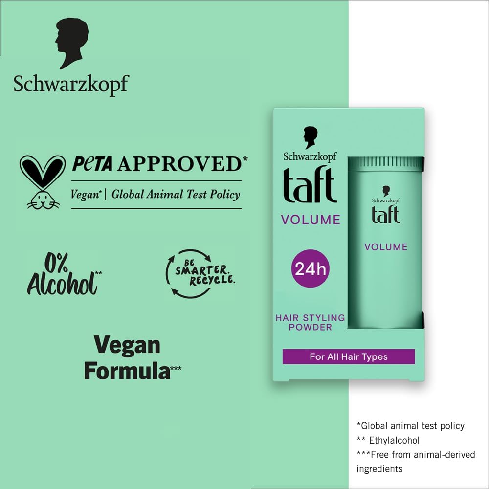 Schwazkopf TAFT Instant Hair Styling Volume Powder For Fuller Volume And Thickness, Lasts 24 Hours Without Stickiness And Residues | For All Hair Type - 10 Grams