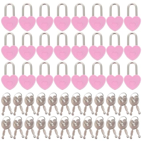 24PCS Diary Mini Heart Lock Small Love Locks for Baggage Storage Box Jewelry Locker Necklace Diary Book Padlock Jewelry