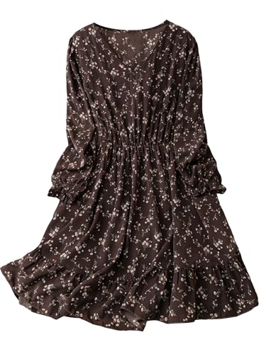 Robe courte grande taille à fleurs Floerns et manches volantées