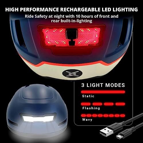 Image of XNITO Bike Helmet with LED Lights - Urban Bicycle Helmet for Adults, Men & Women - CPSC & NTA-8776 Dual Certified - Class 3 E-Bikes, Scooters, Onewheel, Commuter, Mountain