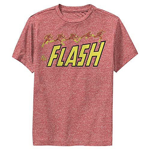DC Comics Run Flash Boys Short Sleeve Tee Shirt, Red Heather, Medium