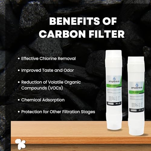 Image of AMPEREUS Water Purifier Inline Filter Kit | Pre Carbon, Post Carbon, Sediment Filter, 80 GPD RO Membrane & Spare Parts| Complete Water Purifier Accessories (Work upto 3000 TDS)